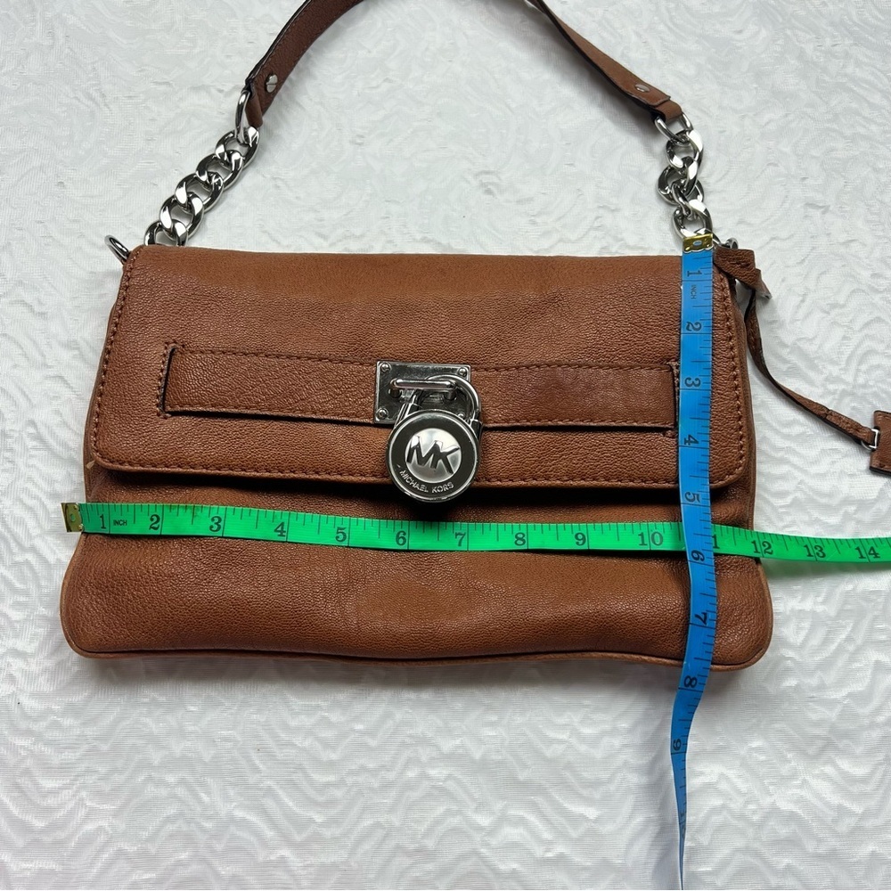 Michael Kors Brown Leather Chain-Handle Wristlet Clutch - Picture 8 of 11
